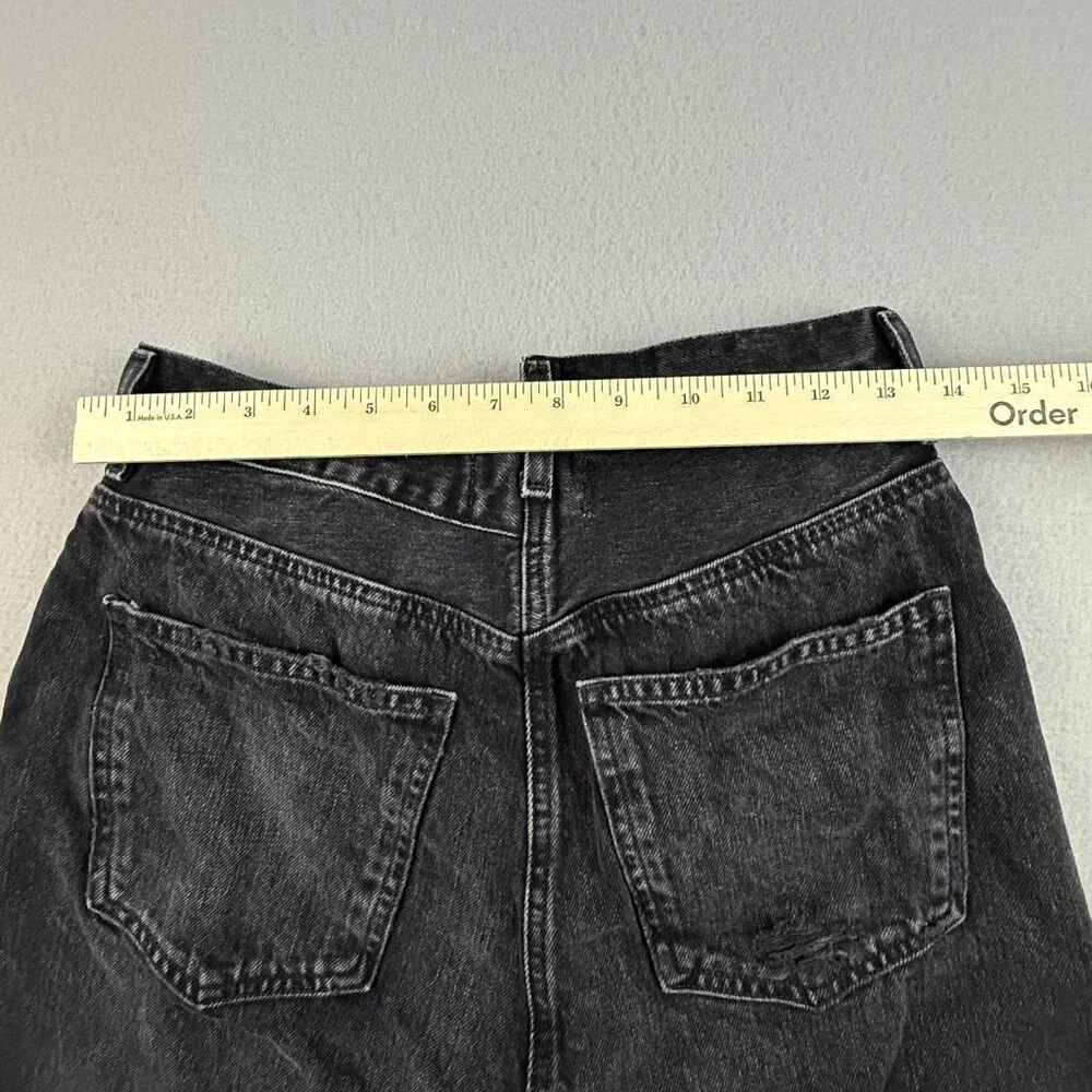 AGOLDE Shorts Women's 26‎ Black Criss Cross Button Fly Hitchhike Denim Organic - Picture 8 of 16
